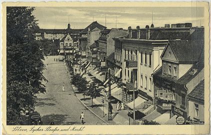Ltzen - Lycker Strae und Markt 1940