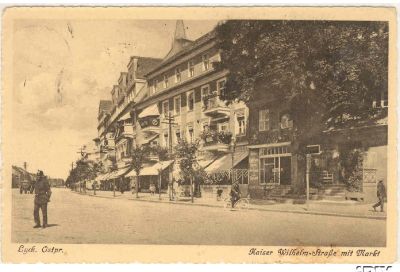Lyck - Kaiser Wilhelm-Strae mit Markt 1928